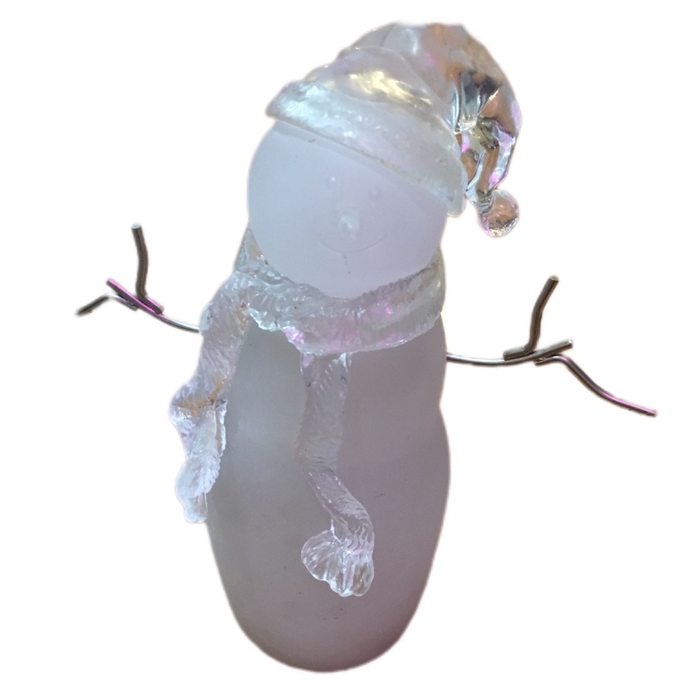Frosted Glass Snowman Figurine